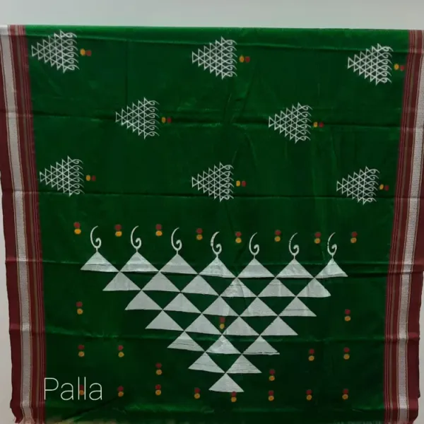 Forest_Green_Embroidery_Khun_Saree_For_Women