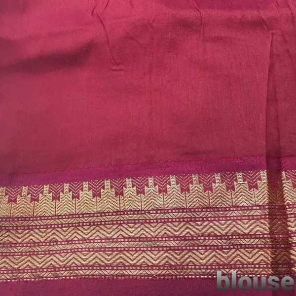 Peacock_Blue_Gadwal_Cotton_Silk_Saree_For_Women