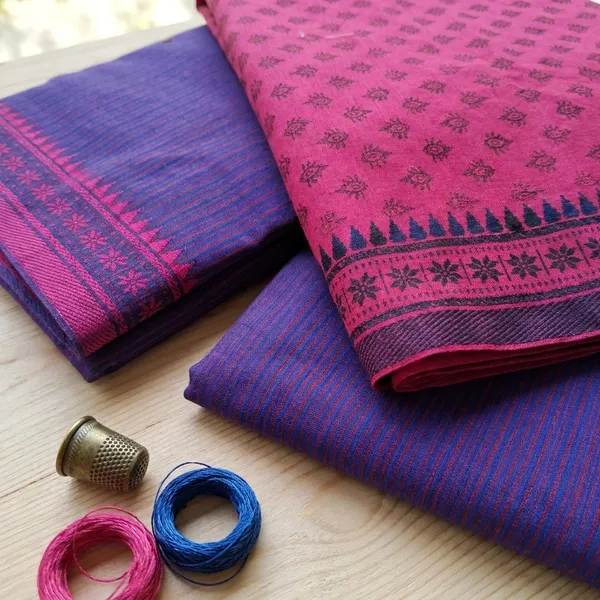 Pink_And_Purple_Printed_Puneri_Cotton_Dress_Material_For_Women