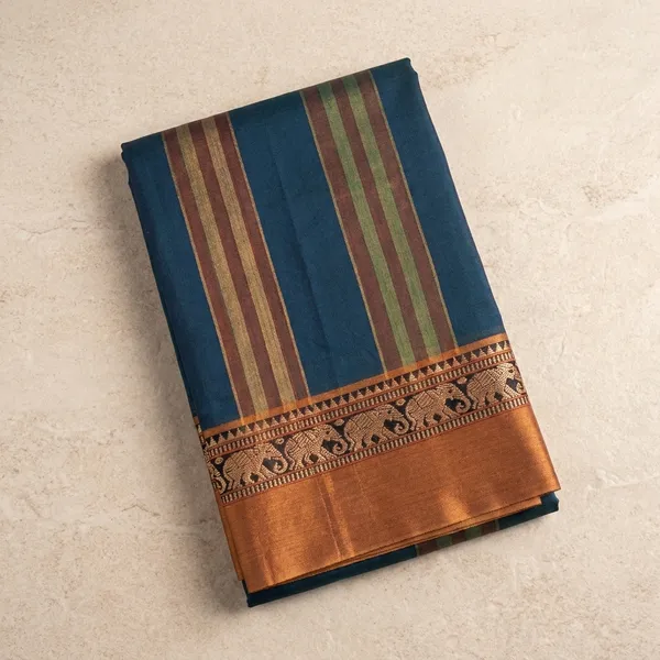 Peacock_Blue_Narayan_Pet_Cotton_Saree_For_Women