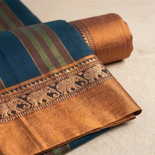 Peacock_Blue_Narayan_Pet_Cotton_Saree_For_Women