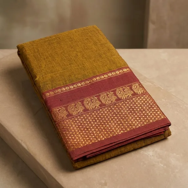 Golden_Yellow_Narayan_Pet_Cotton_Saree_For_Women