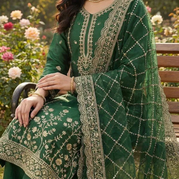 Green_Gmy_Silk_Palazzo_Suit_Set_For_Women