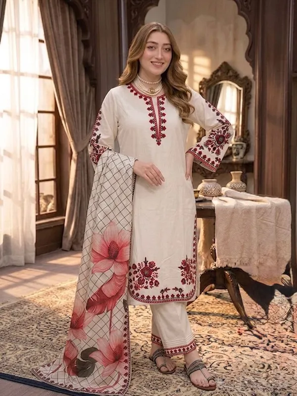 White_Satin_Rayon_Top_&_Bottom_Set_For_Women