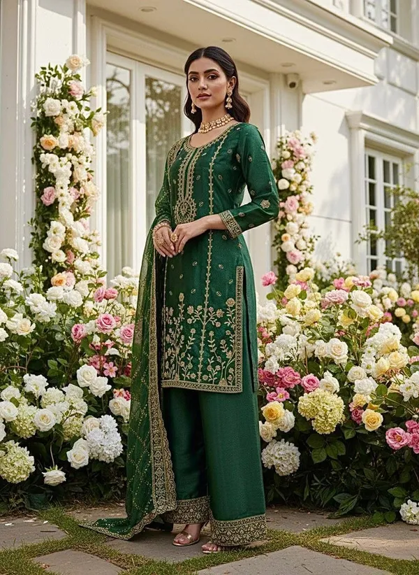 Green_Gmy_Silk_Palazzo_Suit_Set_For_Women