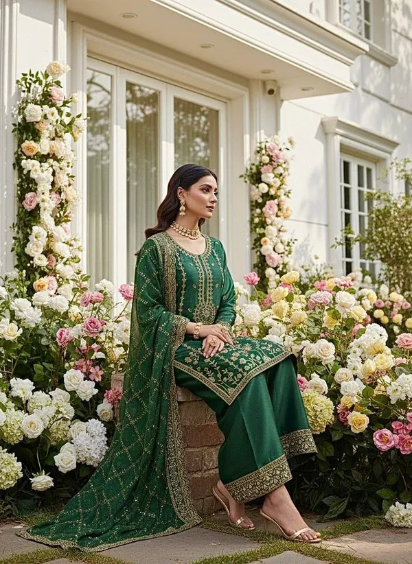 Green_Gmy_Silk_Palazzo_Suit_Set_For_Women
