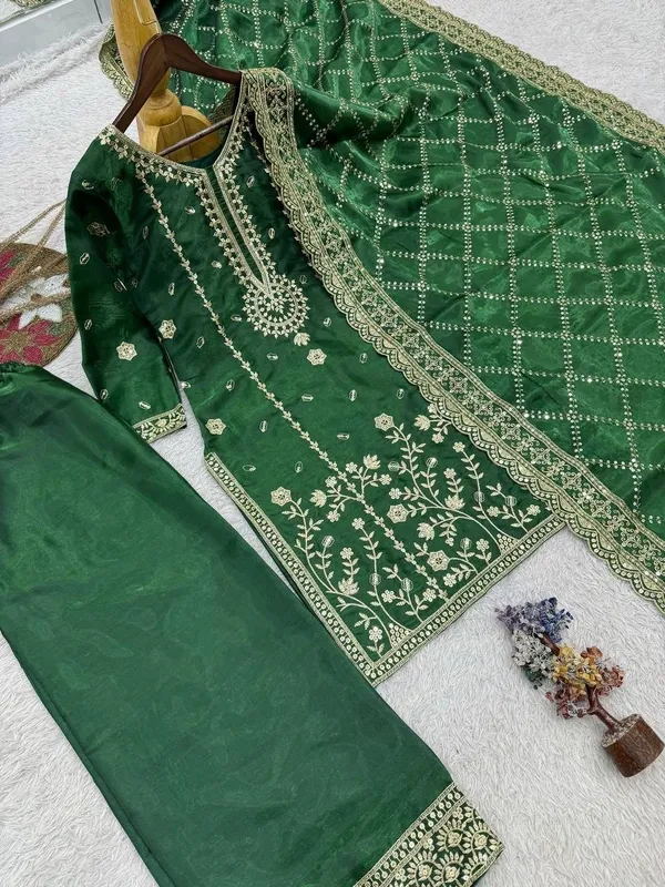 Green_Gmy_Silk_Palazzo_Suit_Set_For_Women