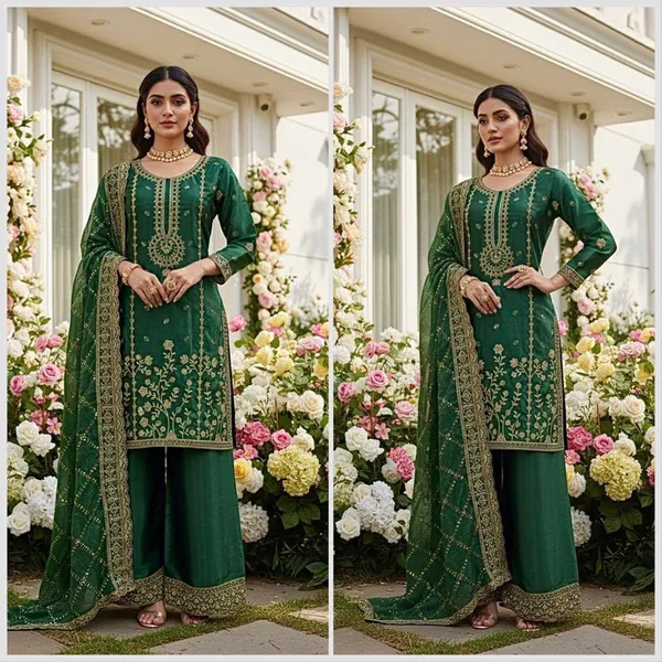 Green_Gmy_Silk_Palazzo_Suit_Set_For_Women