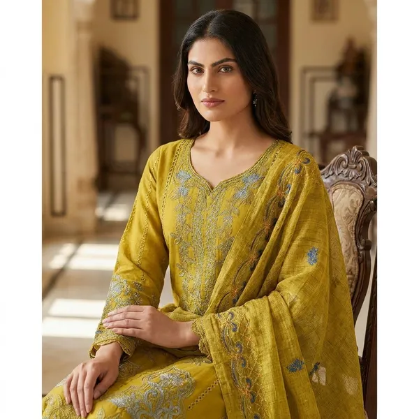 Yellow_Cambric_Cotton_Suit_Set_For_Women