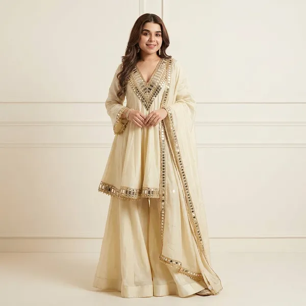 Off_White_French_Crepe_Suit_Set_For_Women