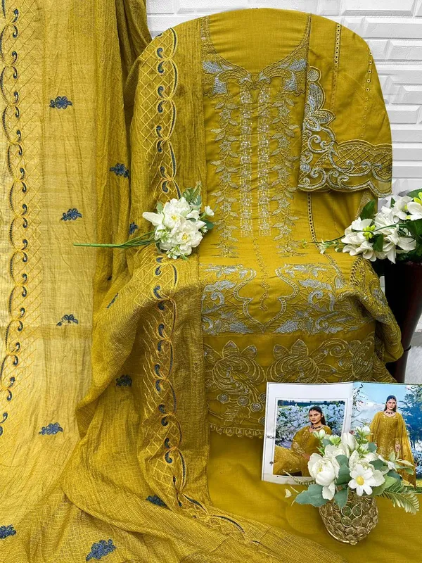 Yellow_Cambric_Cotton_Suit_Set_For_Women