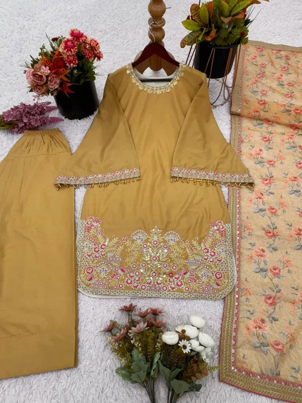 Yellow_French_Crepe_Silk_Top_Bottom_Dupatta_Set_For_Women