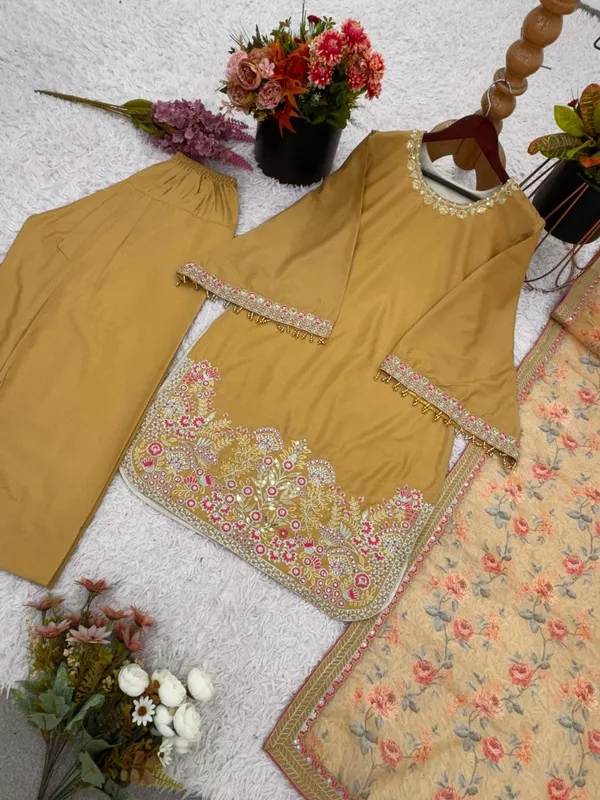 Yellow_French_Crepe_Silk_Top_Bottom_Dupatta_Set_For_Women