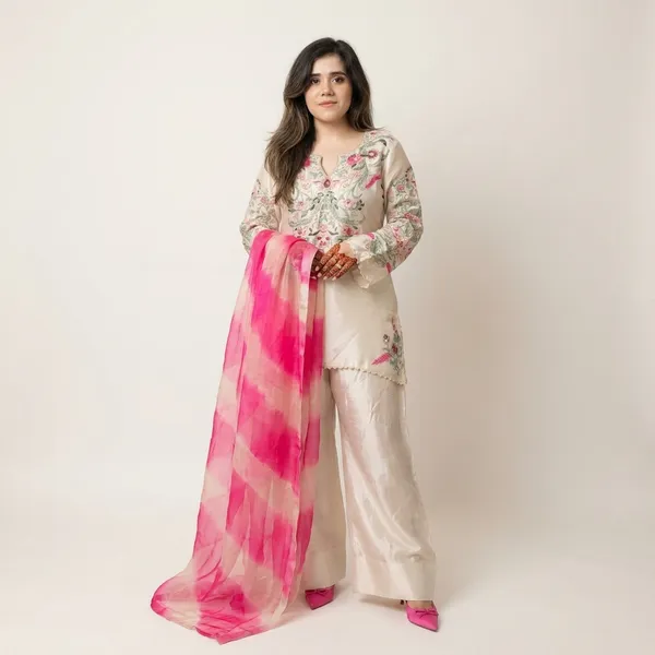 White_&_Pink_Crepe_Silk_Suit_Set_For_Women