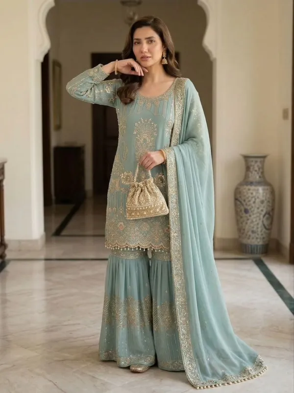 Sea_Green_Georgette_Suit_Set_For_Women