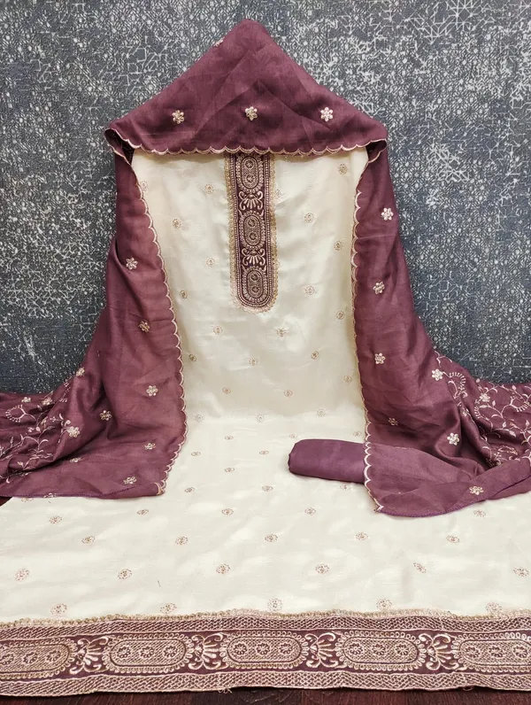 White_&_Onion_Pink_Vichitra_Silk_Suit_Set_For_Women