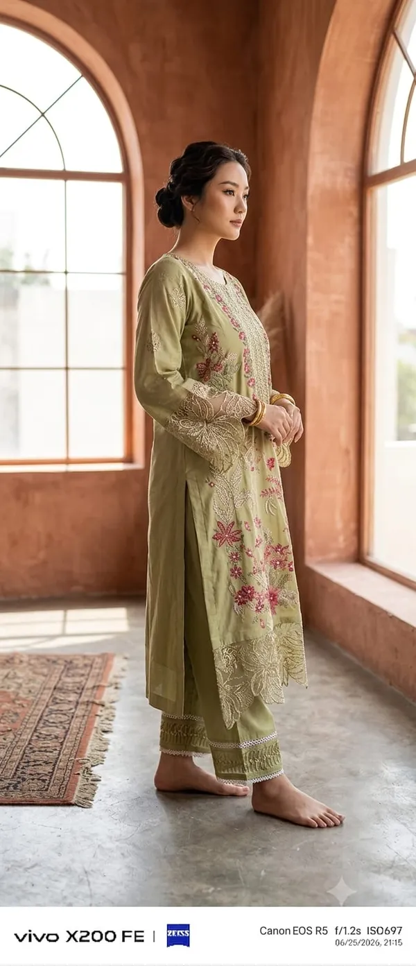Green_Pure_Cotton_Straight_Embroidered_Kurta_Set_With_Dupatta_For_Women