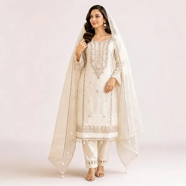 Ivory_Organza_Straight_Floral_Embroidered_Kurta_Set_For_Women