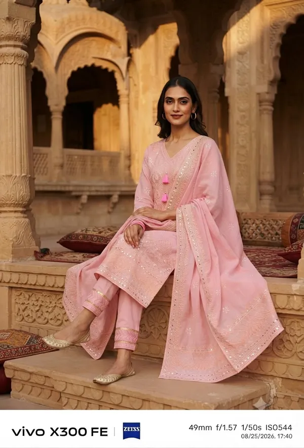Pink_Pure_Cotton_Straight_Embroidered_Suit_Set_For_Women