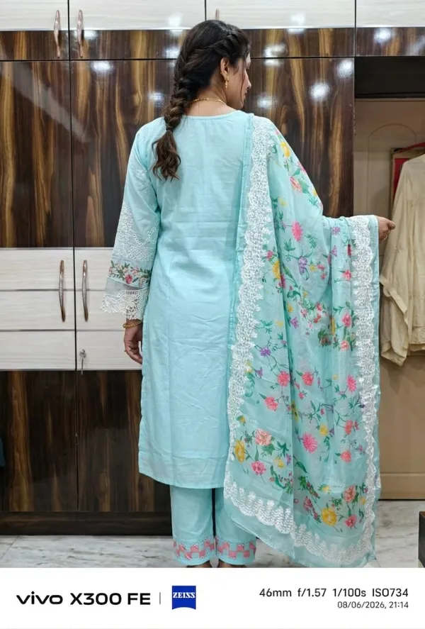 Light_Blue_Pure_Cotton_Straight_Floral_Embroidered_Kurta_Set_For_Women