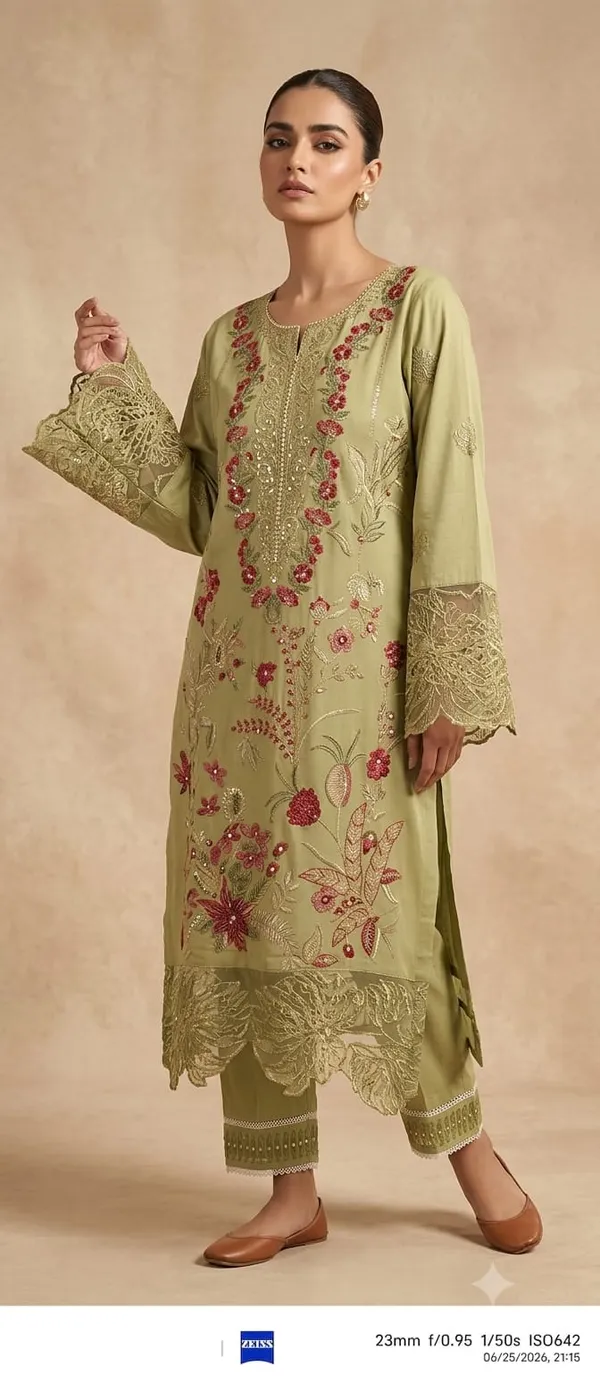 Green_Pure_Cotton_Straight_Embroidered_Kurta_Set_With_Dupatta_For_Women