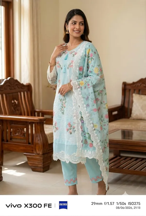 Light_Blue_Pure_Cotton_Straight_Floral_Embroidered_Kurta_Set_For_Women