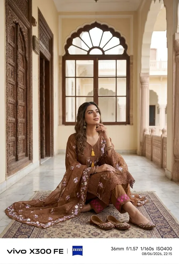 Brown_Pure_Cotton_Embroidered_Kurta_Set_With_Dupatta_For_Women