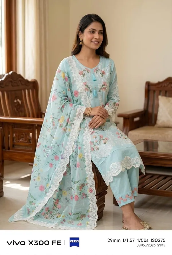Light_Blue_Pure_Cotton_Straight_Floral_Embroidered_Kurta_Set_For_Women