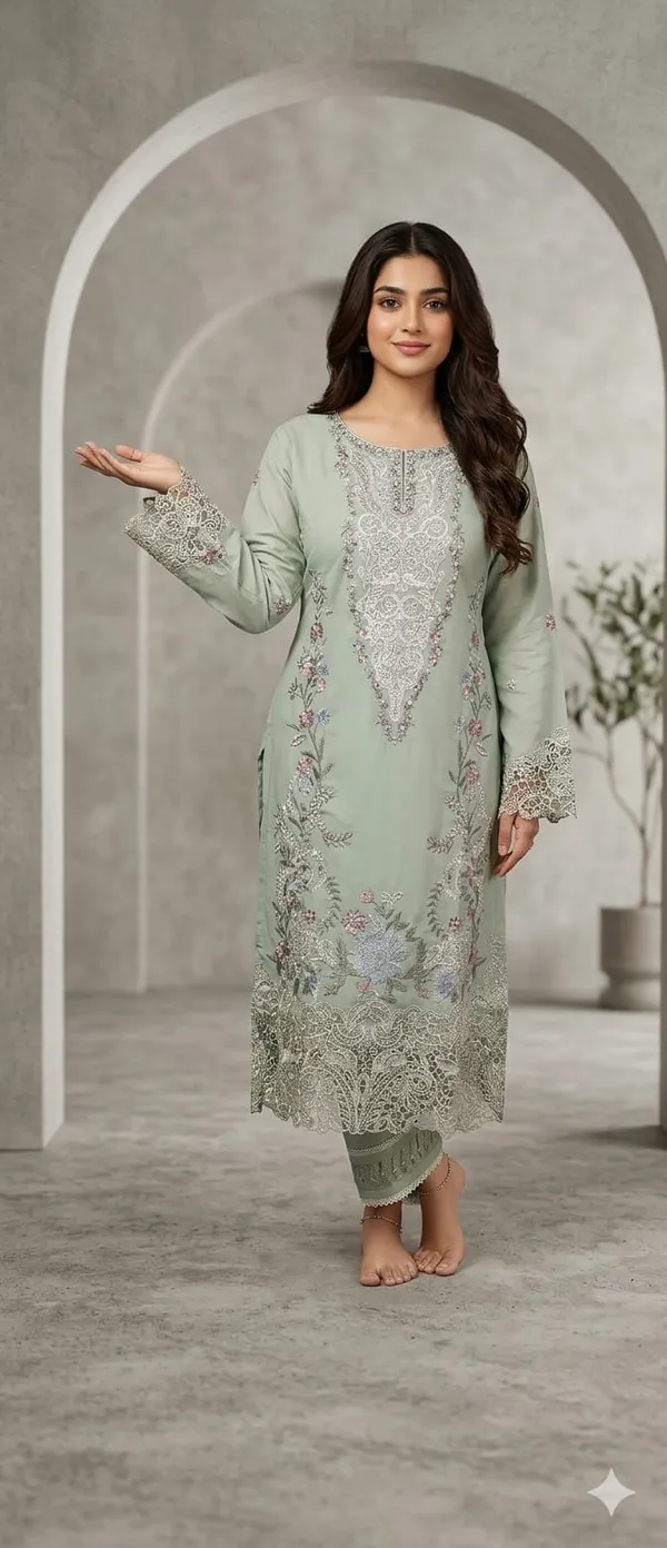 Sage_Green_Pure_Cotton_Straight_Embroidered_Kurta_Set_For_Women
