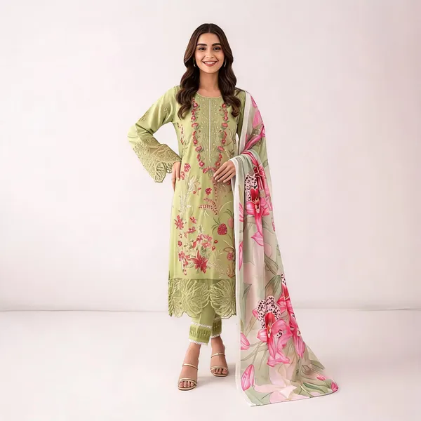 Green_Pure_Cotton_Straight_Embroidered_Kurta_Set_With_Dupatta_For_Women