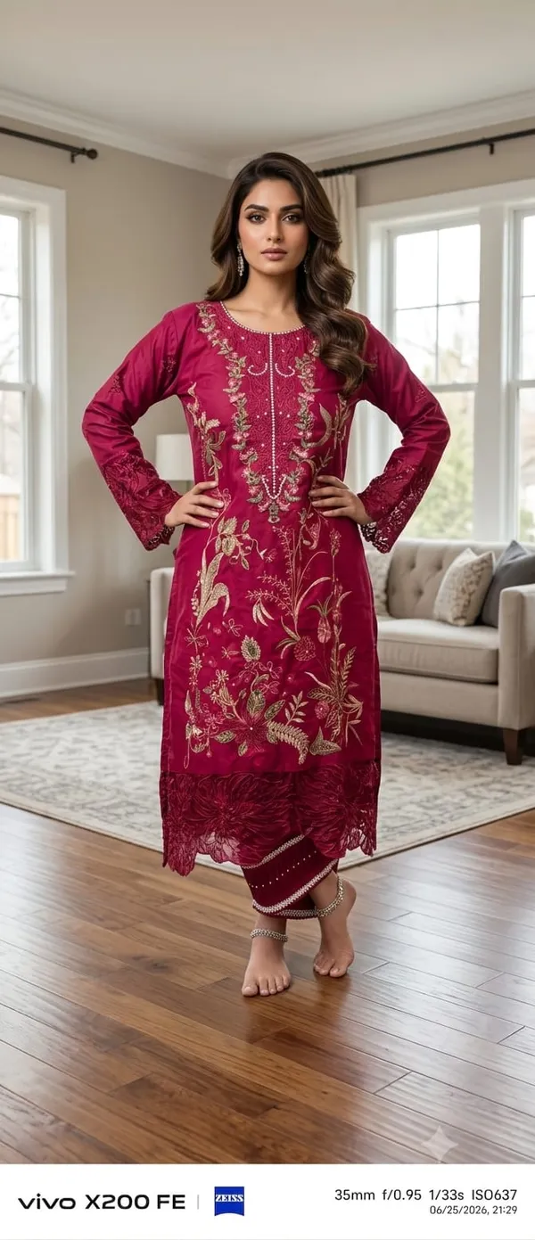Maroon_Pure_Cotton_Straight_Embroidered_Kurta_Set_For_Women