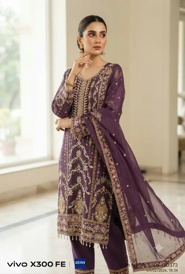 Purple_Chiffon_Straight_Embroidered_Kurta_Set_For_Women