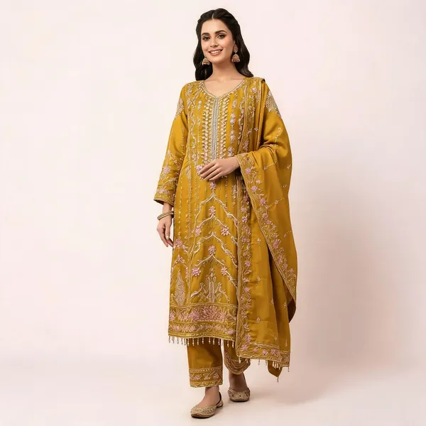 Mustard_Pure_Chiffon_Embroidered_Suit_Set_For_Women