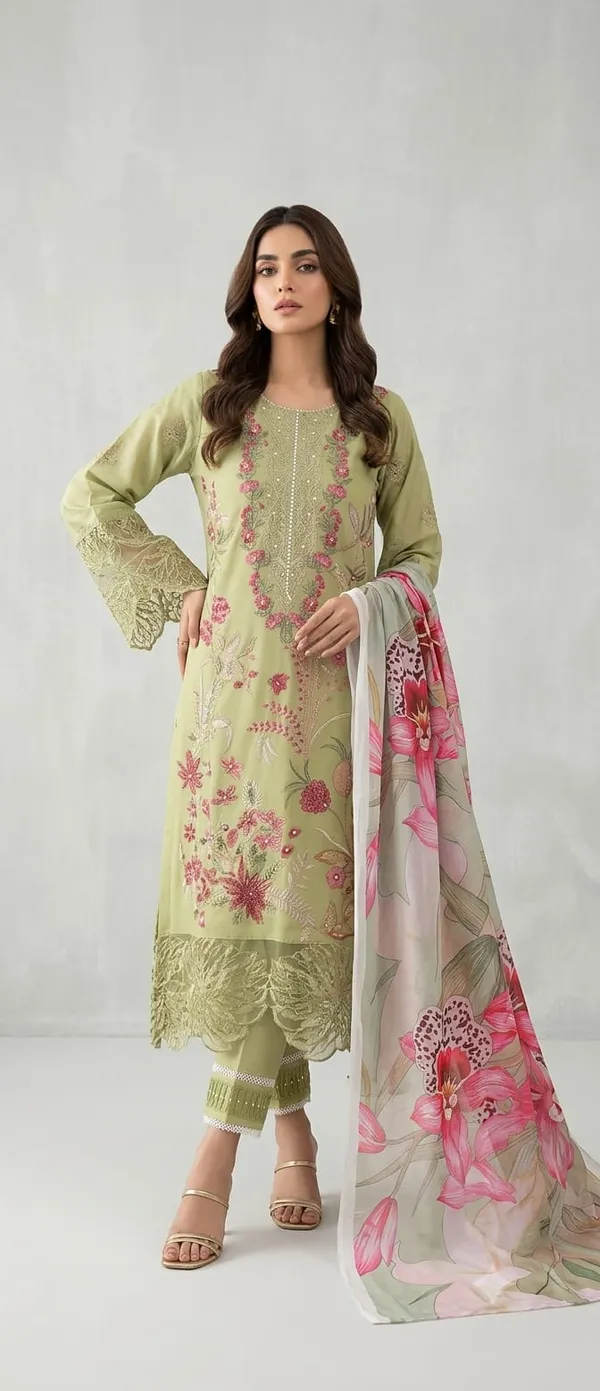 Green_Pure_Cotton_Straight_Embroidered_Kurta_Set_With_Dupatta_For_Women