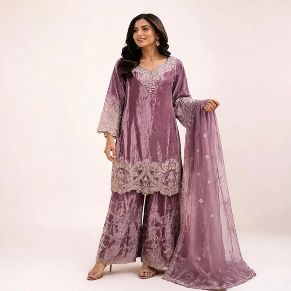 Mauve_Embroidered_Straight_Suit_Set_With_Dupatta_For_Women