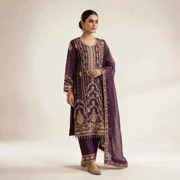Purple_Chiffon_Straight_Embroidered_Kurta_Set_For_Women