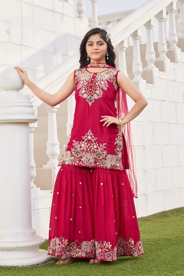 Magenta_Embroidered_Traditional_Sharara_Set_With_Dupatta_Girls