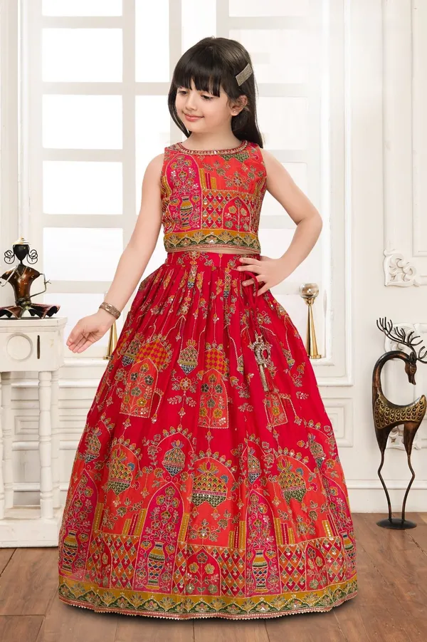 Red_Embroidered_Traditional_Lehenga_Choli_Set_Girls