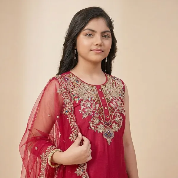 Magenta_Embroidered_Traditional_Sharara_Set_With_Dupatta_Girls