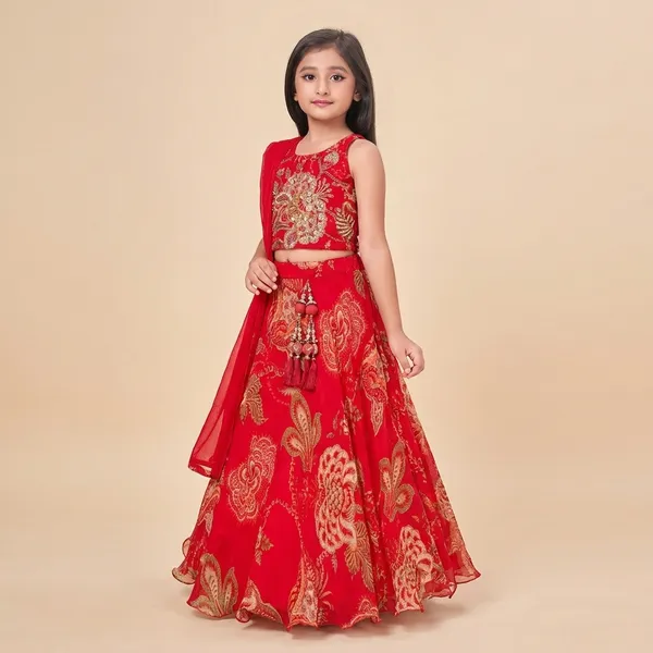 Red_Embroidered_Ethnic_Lehenga_Choli_Set_Girls