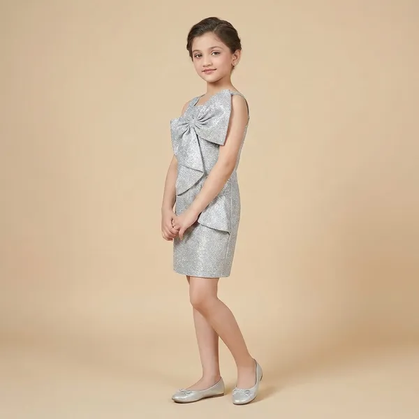 Silver_Metallic_Bow_Detail_Party_Dress_Girls