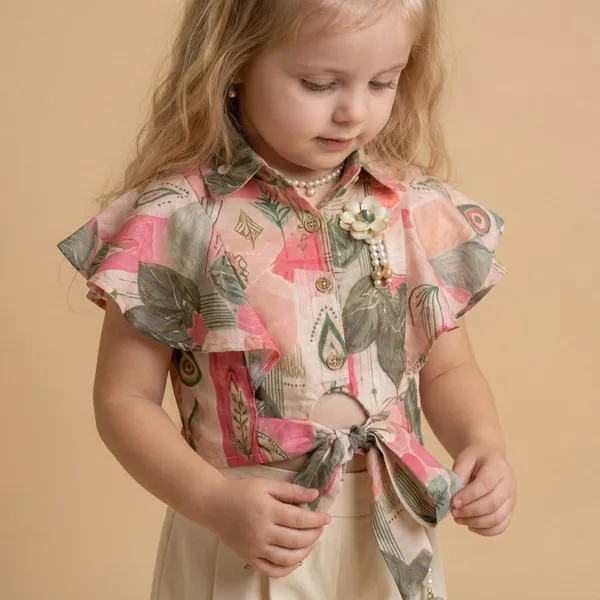 Floral_Printed_Top_And_Culottes_Set_Girls