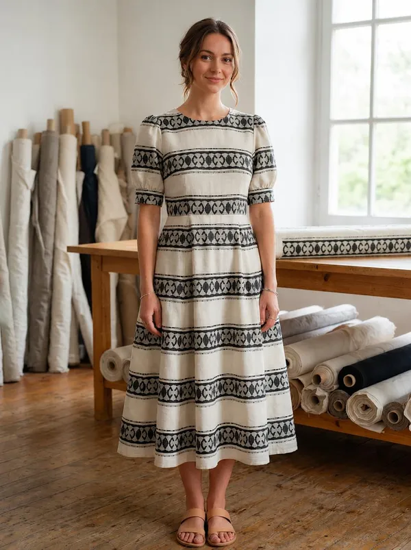 Black_And_Cream_Premium_Cotton_Geometric_Circle_Border_FABRIC_FOR_garment_dresses_and_beachwear