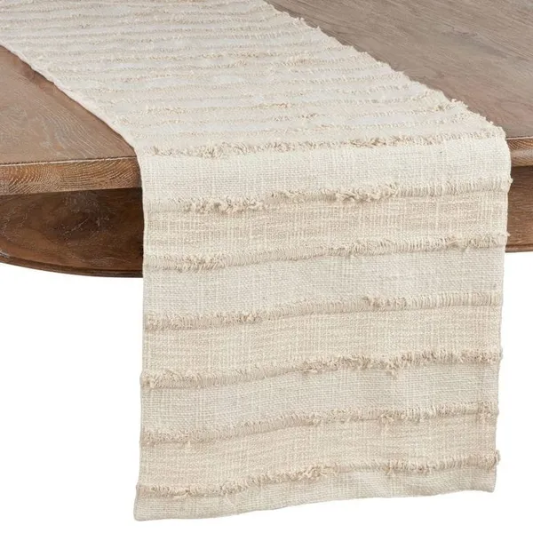 Cream_Premium_Cotton_Textured_Stripe_Table_Runner_For_Home_Decor