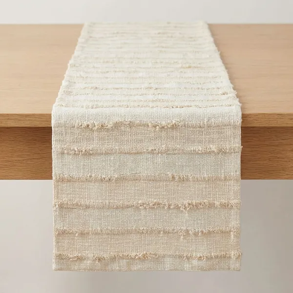 Cream_Premium_Cotton_Textured_Stripe_Table_Runner_For_Home_Decor