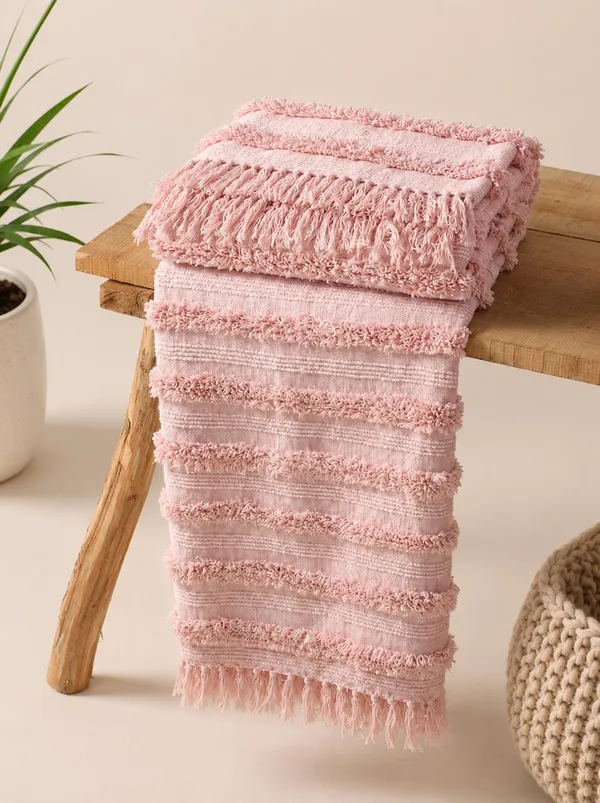 Pink_Premium_Cotton_Textured_Throw_Throw_Blanket_For_Home_Decor