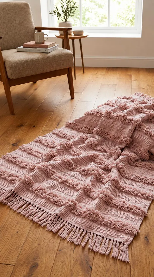 Pink_Premium_Cotton_Textured_Throw_Throw_Blanket_For_Home_Decor