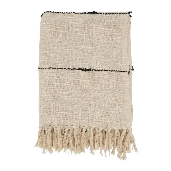 Ivory_Premium_Cotton_Striped_Throw_Blanket_For_Home_Decor