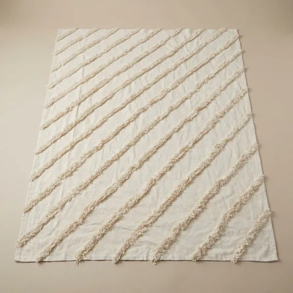 Ivory_Premium_Cotton_Textured_Throw_Blanket_For_Home_Decor