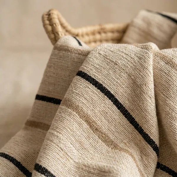 Black_And_Beige_Premium_Cotton_Stripe_fabric_for_home_textiles